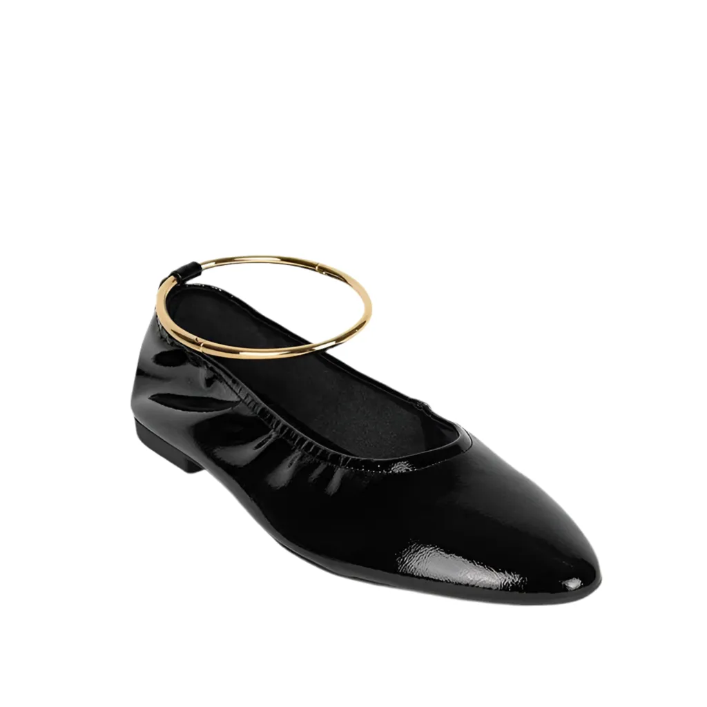 JEFFREY CAMPBELL TIPPY-TOE BLACK FLATS
