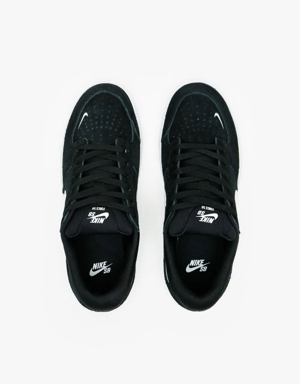 Nike SB Force 58 Skate Shoes - Black/White-Black
